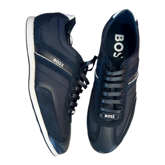 NIB Hugo Boss Stiven Sneakers in Dark Blue Men's Size 7 New in Box - Picture 1 of 5